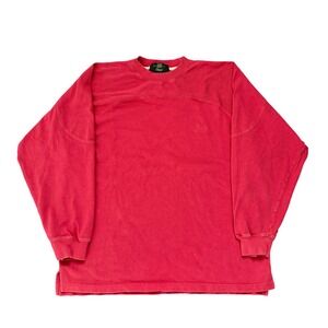 Vintage Orvis Mens Red Heavyweight Cotton Crewneck Sweatshirt Large Logo Rugby